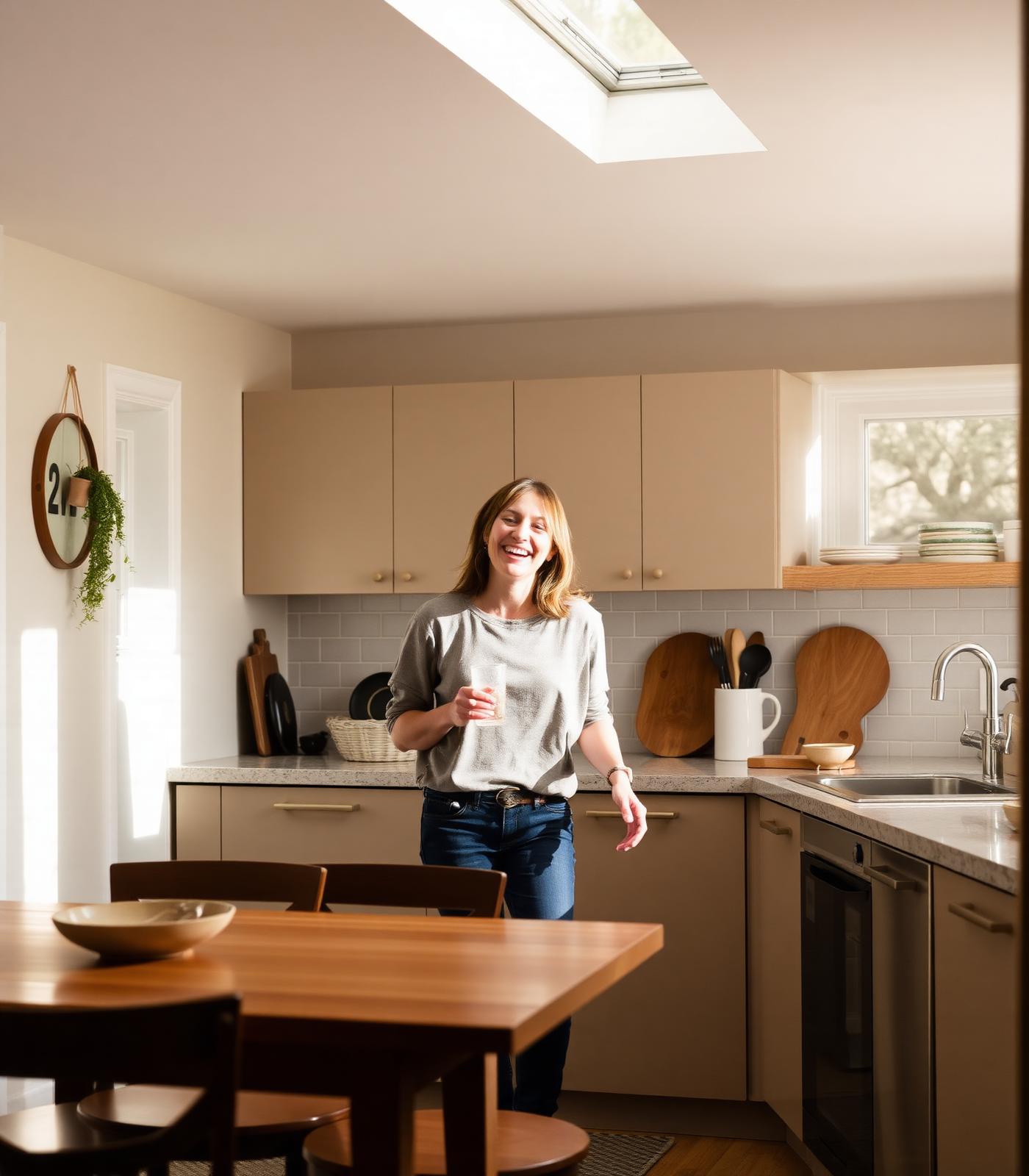 Homeowner in a warm kitchen
